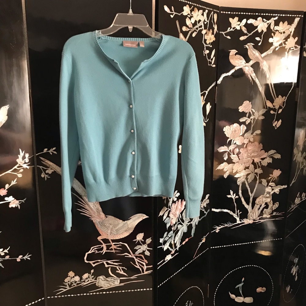 Pearl Button Down Sweater.